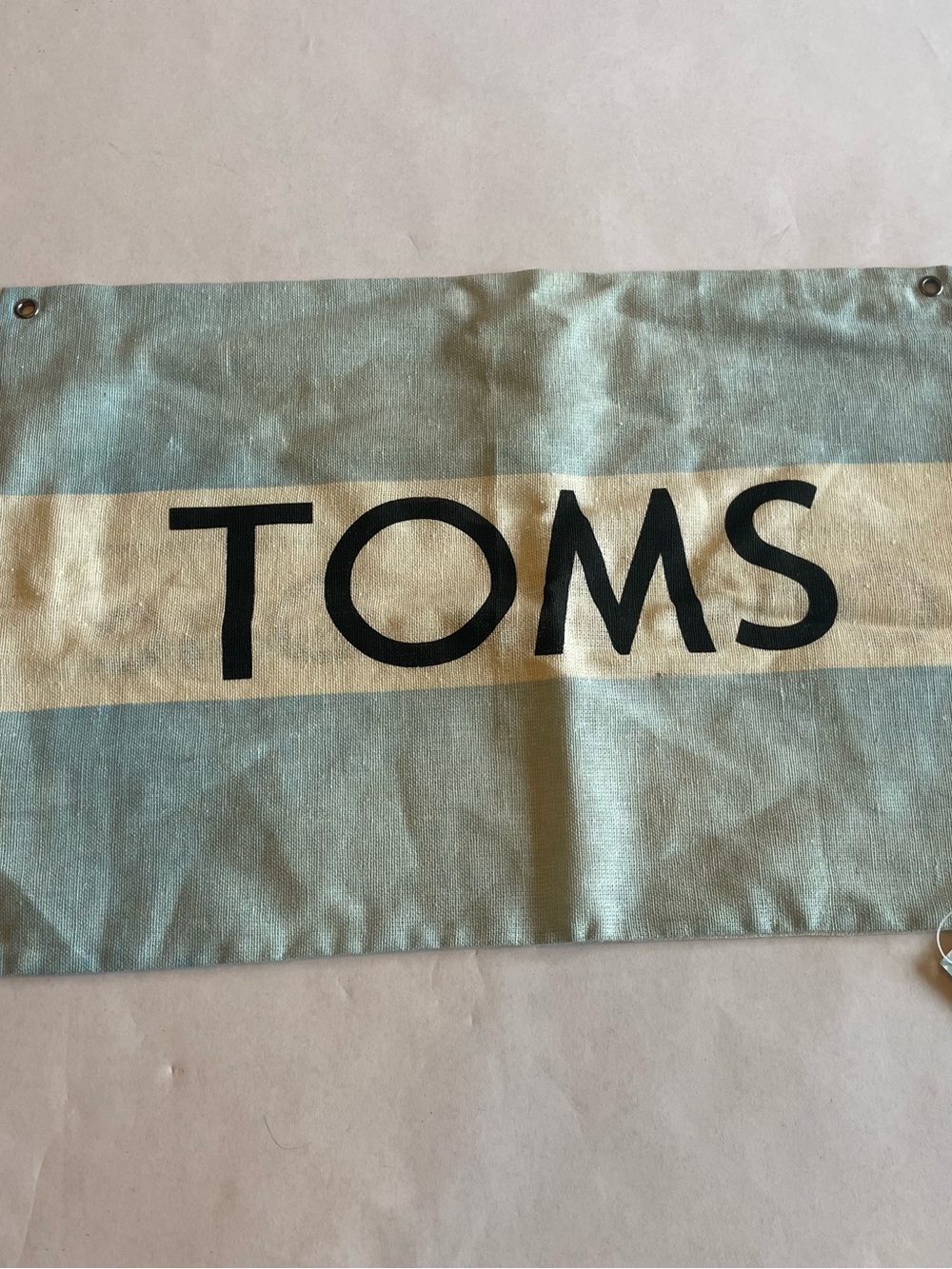 Toms Light Blue and Cream linen shoe bag. New, straight from shipping box.